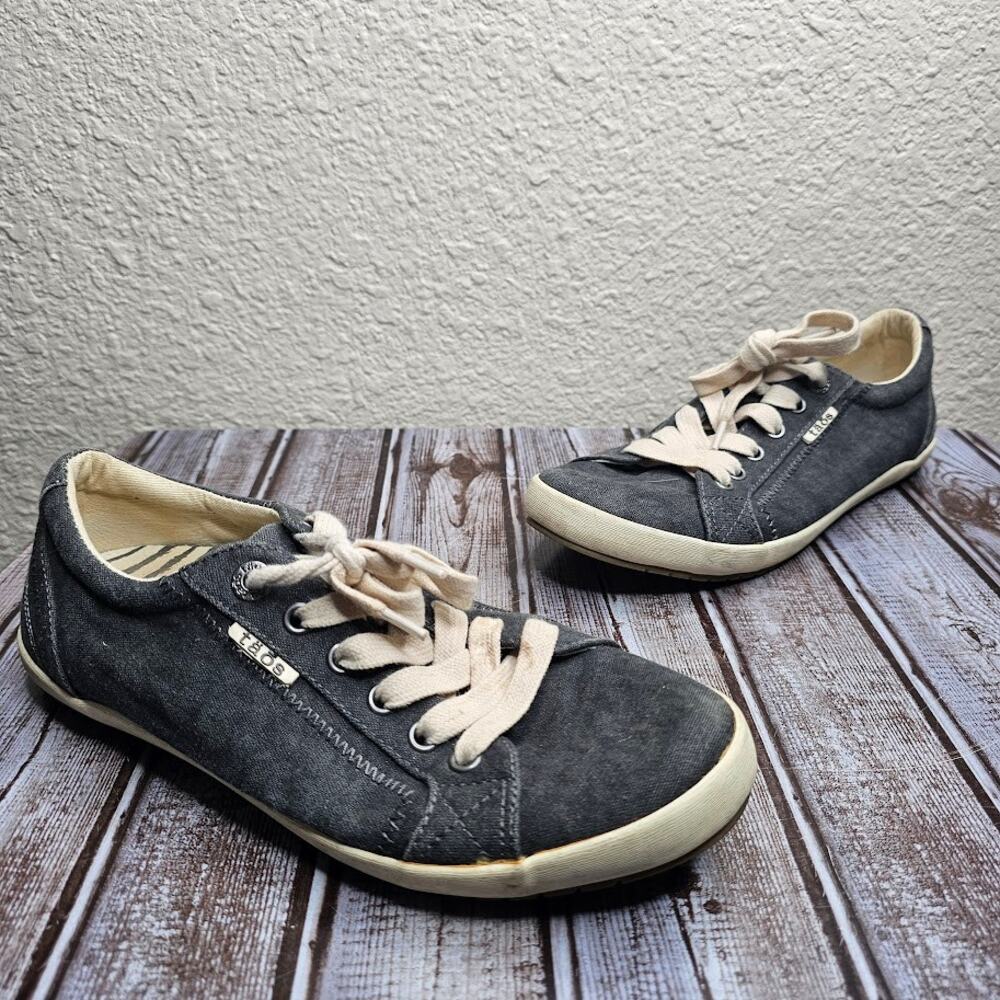 Taos star casual low top lace up sneakers gray wash women's size 8.5